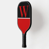 Monogramm-Paddel mit roter und schwarzer Uni Pickleball Schläger (Links)