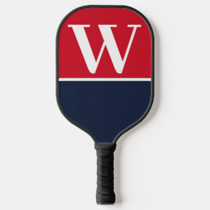 Monogramm-Paddel mit roter Uni und Navy Pickleball Schläger