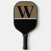 Monogramm-Paddel-Uni Gold und Schwarz II Pickleball Schläger (Rückseite)