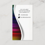 Monogramm/Palmblättriger/Metallhintergrund Visitenkarte (Rückseite)