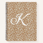 Monogramm Pantherfell hellbraunes Muster Name Buch (Vorderseite)