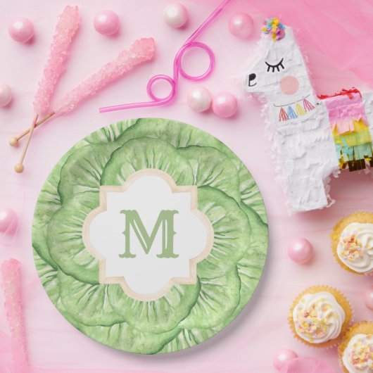 Monogramm-Papier für das Großjahrhundert Pappteller (Party)