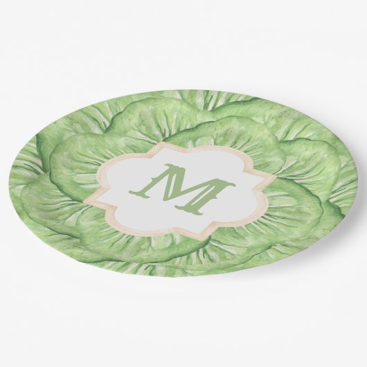 Monogramm-Papier für das Großjahrhundert Pappteller (Schrägansicht)