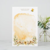 Monogramm-Papier für Gelbe Biene Briefpapier (Stehend Vorderseite)