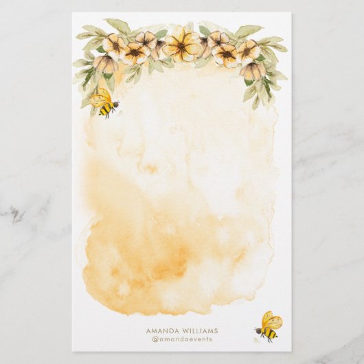 Monogramm-Papier für Gelbe Biene Briefpapier (Vorderseite)