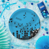 Monogramm-Papier-Teller der Musik-Illustration Pappteller (Party)