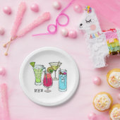 Monogramm-Papier-Teller der Sommer-Cocktails Pappteller (Party)
