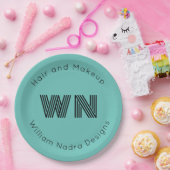 Monogramm-Papierplatte für Firmenlogos - Benutzerd Pappteller (Party)