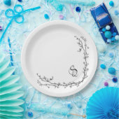 Monogramm-Papierteller Pappteller (Party)