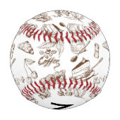 Monogramm Papiervorlage Baseball (Rückseite)
