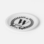 Monogramm Pappteller (Schrägansicht)