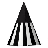 Monogramm-Party für Schwarz-Weiß-Streifen Partyhütchen (Rückseite)