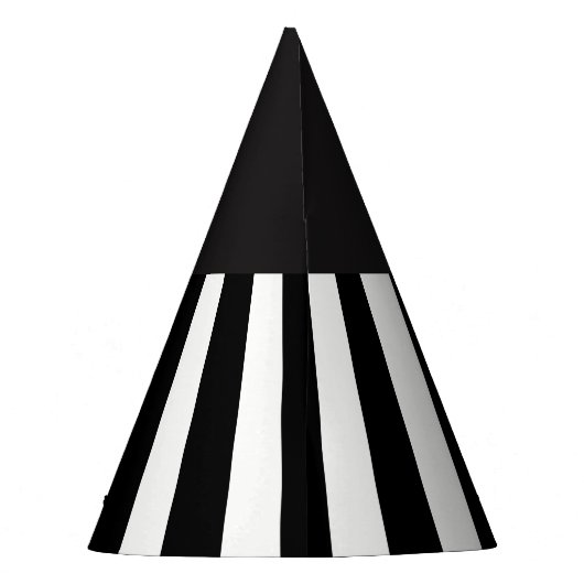 Monogramm-Party für Schwarz-Weiß-Streifen Partyhütchen (Rückseite)