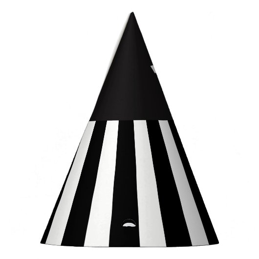 Monogramm-Party für Schwarz-Weiß-Streifen Partyhütchen (Links)