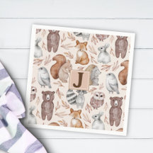 Monogramm-Party für Whimsical Woodland Animals