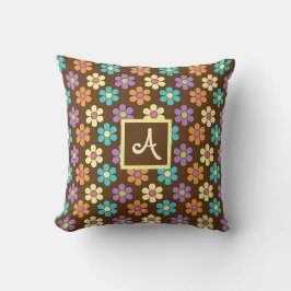Monogramm-Pastell-Daisy-Muster Kissen