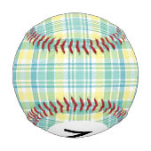 Monogramm Pastell Kariert Baseball (Rückseite)