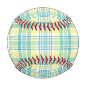 Monogramm Pastell Kariert Baseball (Vorderseite)