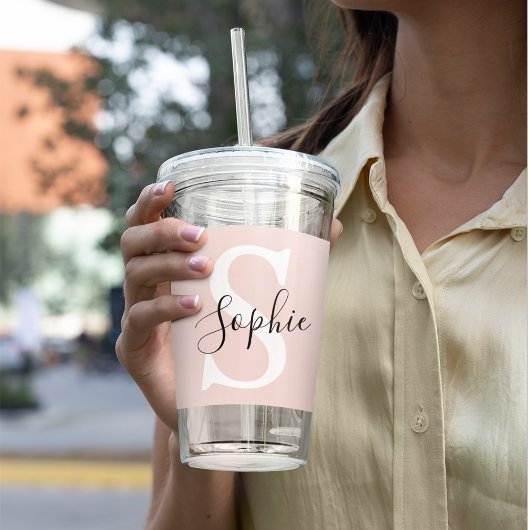 Monogramm Pastell mit Personalisiertem modernen Na Acryltrinkbecher
