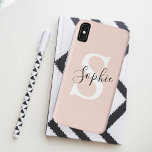 Monogramm Pastell mit Personalisiertem modernen Na Case-Mate iPhone Hülle<br><div class="desc">Monogramm Pastell mit Personalisiertem modernen Namen Pink</div>