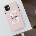 Monogramm Pastell mit Personalisiertem modernen Na Case-Mate iPhone Hülle<br><div class="desc">Monogramm Pastell mit Personalisiertem modernen Namen Pink</div>