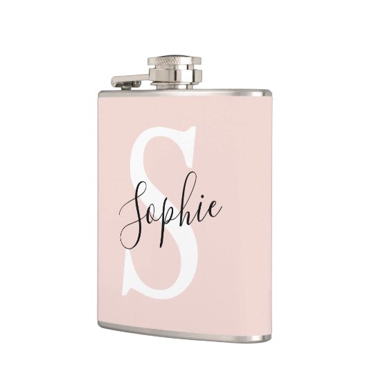 Monogramm Pastell mit Personalisiertem modernen Na Flachmann (Links)