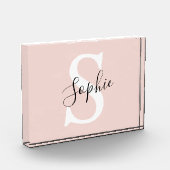 Monogramm Pastell mit Personalisiertem modernen Na Fotoblock (Links)