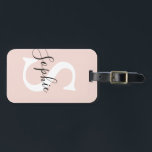 Monogramm Pastell mit Personalisiertem modernen Na Gepäckanhänger<br><div class="desc">Monogramm Pastell mit Personalisiertem modernen Namen Pink</div>