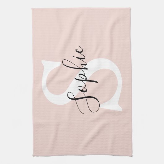 Monogramm Pastell mit Personalisiertem modernen Na Geschirrtuch (Vertikal)