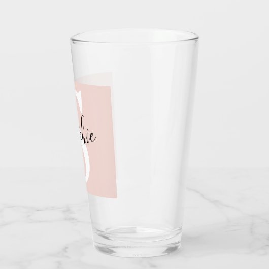 Monogramm Pastell mit Personalisiertem modernen Na Glas (Links)