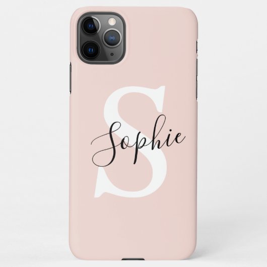 Monogramm Pastell mit Personalisiertem modernen Na iPhone Hülle (Rückseite)