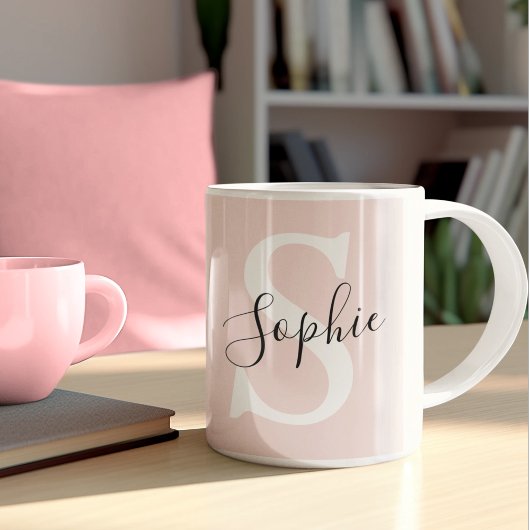 Monogramm Pastell mit Personalisiertem modernen Na Kaffeetasse