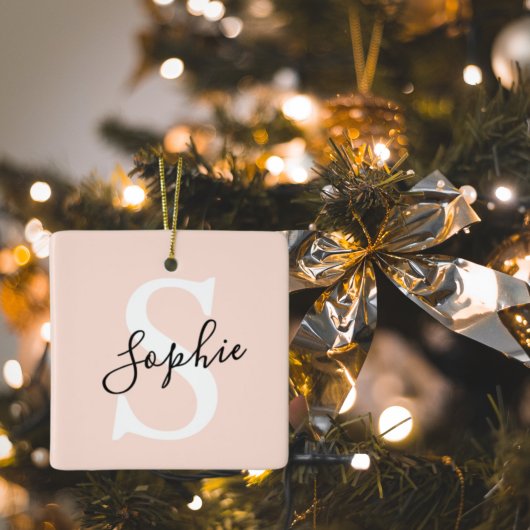 Monogramm Pastell mit Personalisiertem modernen Na Keramikornament