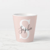 Monogramm Pastell mit Personalisiertem modernen Na Milchtasse (Vorderseite)
