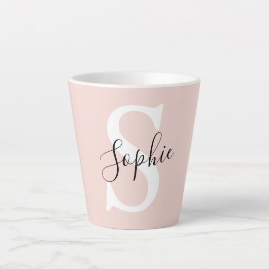 Monogramm Pastell mit Personalisiertem modernen Na Milchtasse (Vorderseite)