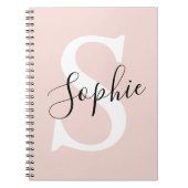 Monogramm Pastell mit Personalisiertem modernen Na Notizblock (Vorderseite)
