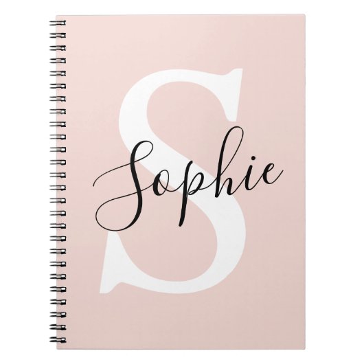 Monogramm Pastell mit Personalisiertem modernen Na Notizblock (Vorderseite)