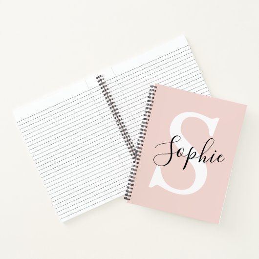 Monogramm Pastell mit Personalisiertem modernen Na Notizblock (Innenseite)