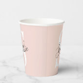 Monogramm Pastell mit Personalisiertem modernen Na Pappbecher (Rechts)