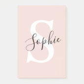 Monogramm Pastell mit Personalisiertem modernen Na Post-it Klebezettel (Vorderseite)