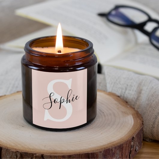 Monogramm Pastell mit Personalisiertem modernen Na Quadratischer Aufkleber