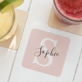 Monogramm Pastell mit Personalisiertem modernen Na Rechteckiger Pappuntersetzer