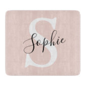 Monogramm Pastell mit Personalisiertem modernen Na Schneidebrett (Vorderseite)