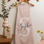 Monogramm Pastell mit Personalisiertem modernen Na Schürze<br><div class="desc">Monogramm Pastell mit Personalisiertem modernen Namen Pink</div>
