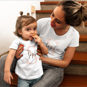 Monogramm Pastell mit Personalisiertem modernen Na T-Shirt