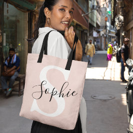 Monogramm Pastell mit Personalisiertem modernen Na Tasche