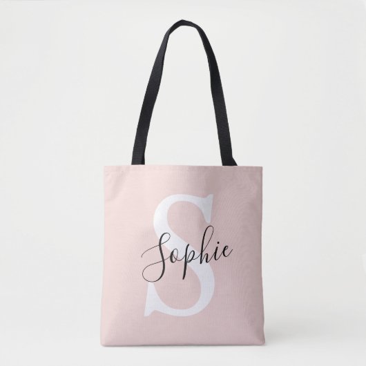 Monogramm Pastell mit Personalisiertem modernen Na Tasche (Vorderseite)