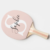 Monogramm Pastell mit Personalisiertem modernen Na Tischtennis Schläger (Seitenansicht)