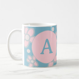 Monogramm Pastell Retro Kaffeetasse