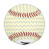 Monogramm Pastell Zickzack Muster Baseball (Rückseite)